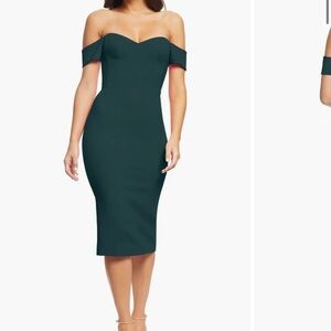 Dress the population Bailey Off the Shoulder Dress - Pine - XL